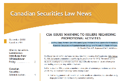 Screen Shot - Canadian Securities Law News Cover